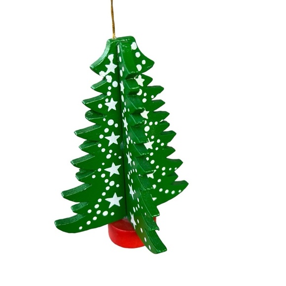 Vintage Midwest Imports Wooden Christmas Tree Ornament Stars Made in Taiwan 4.5” - Picture 5 of 8